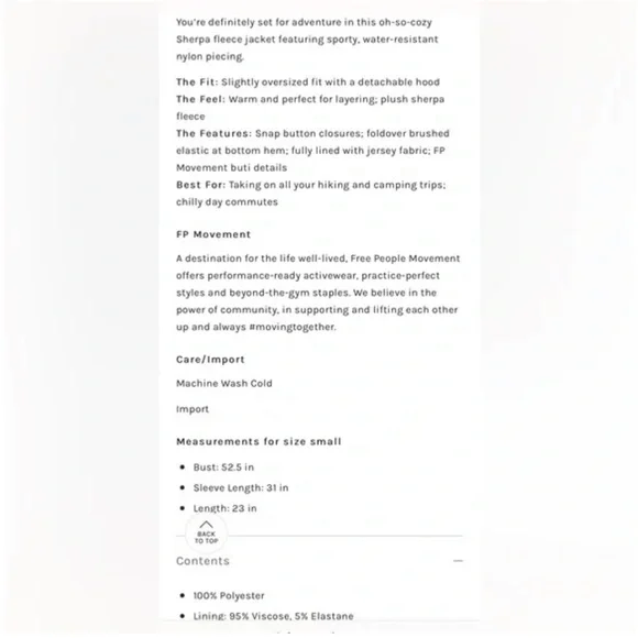 NWOT FP Movement Adventure Awaits Fleece Sherpa Jacket in Orangeade - XS - Picture 6 of 6